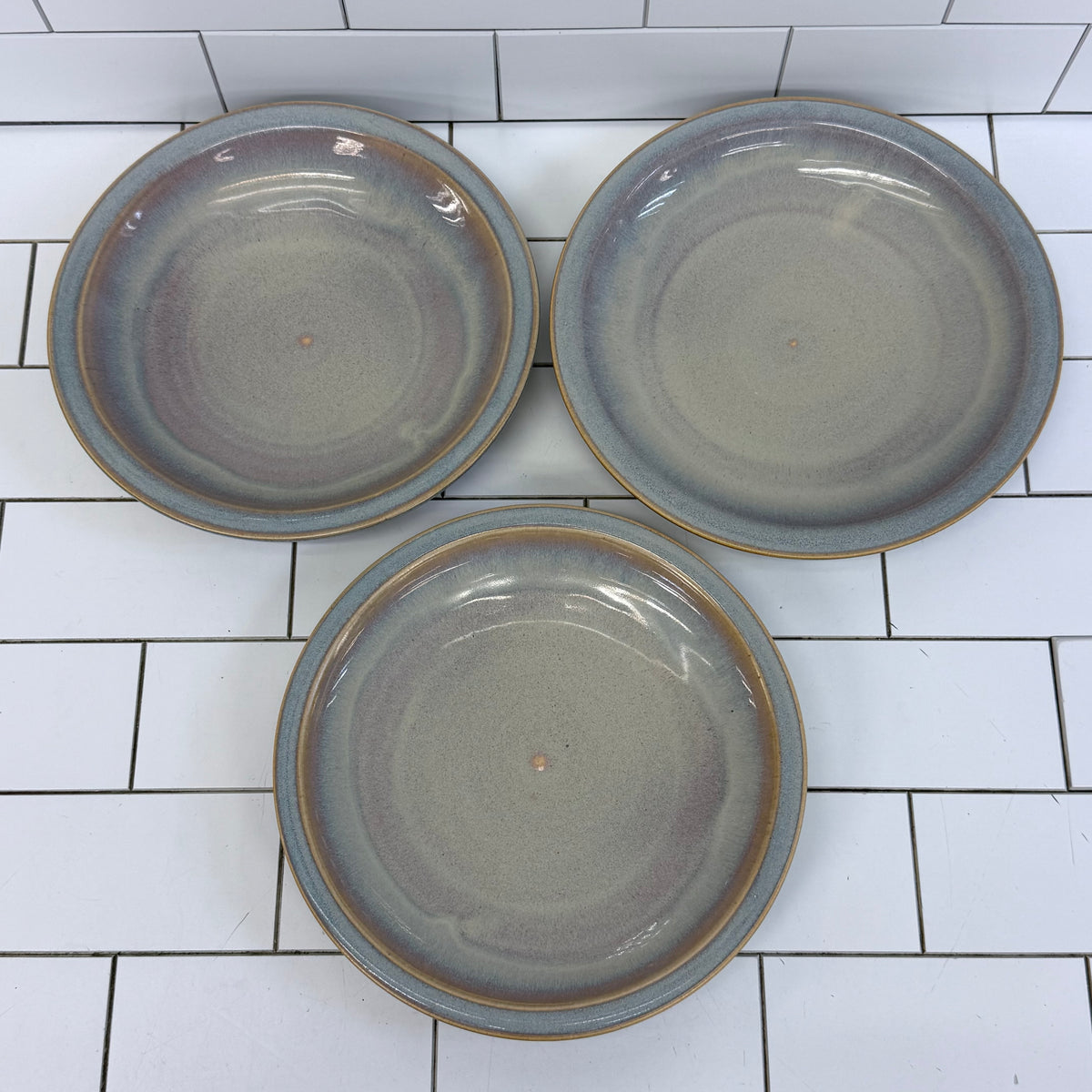 Studio Pottery Stoneware Plates Set of 3 Signed Walters 2010