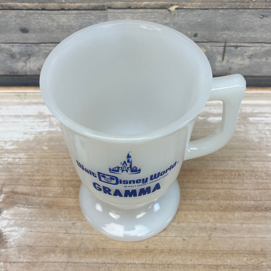 Vintage Walt Disney Gramma Milk Glass Mug, 1970s
