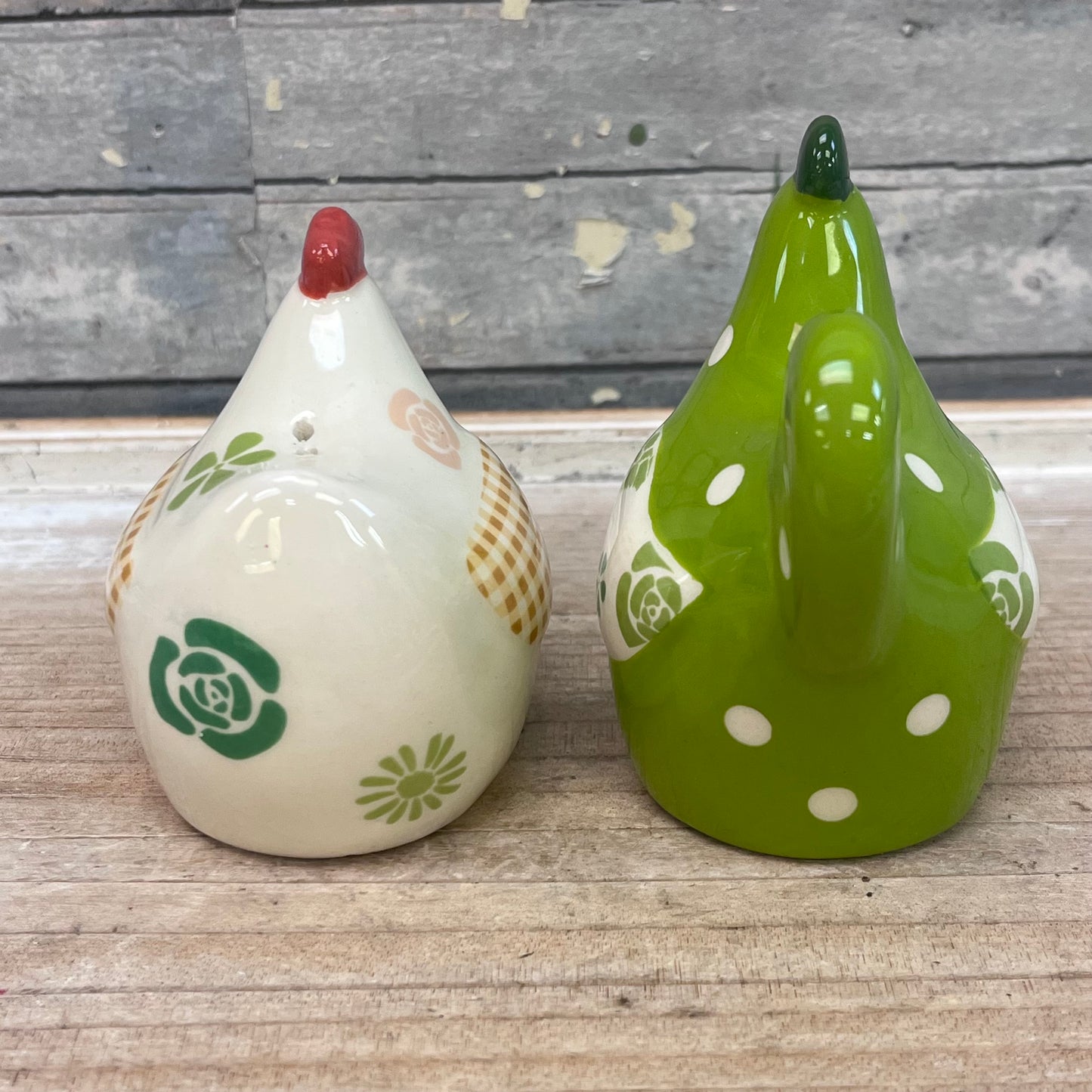 Patchwork Chicken Salt & Pepper Shaker & Jar Set