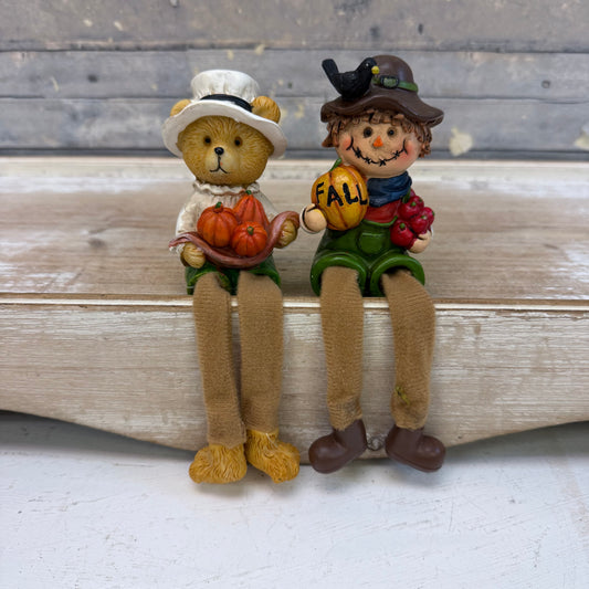 Autumn Resin Shelf Sitter Figurines, Set of 2
