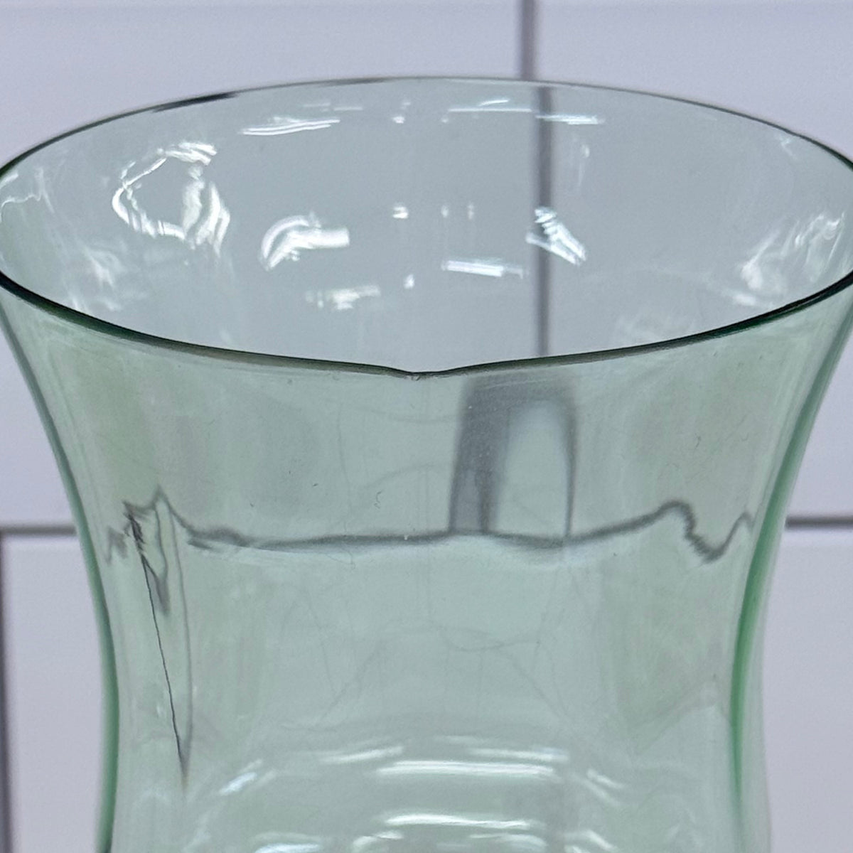 Green Glass Goblets Flared Bowl Set of 4