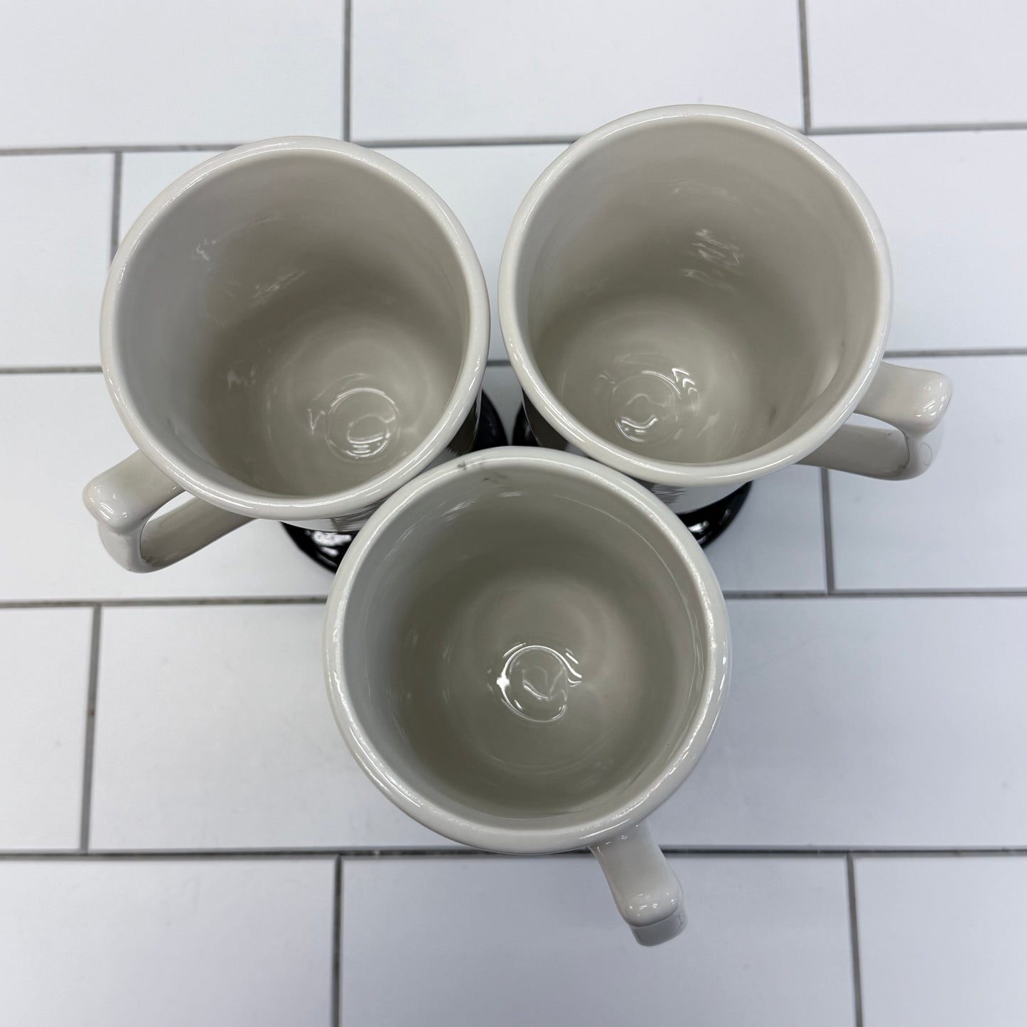 Hall Pottery Pedestal Irish Coffee Mugs, Set of 3