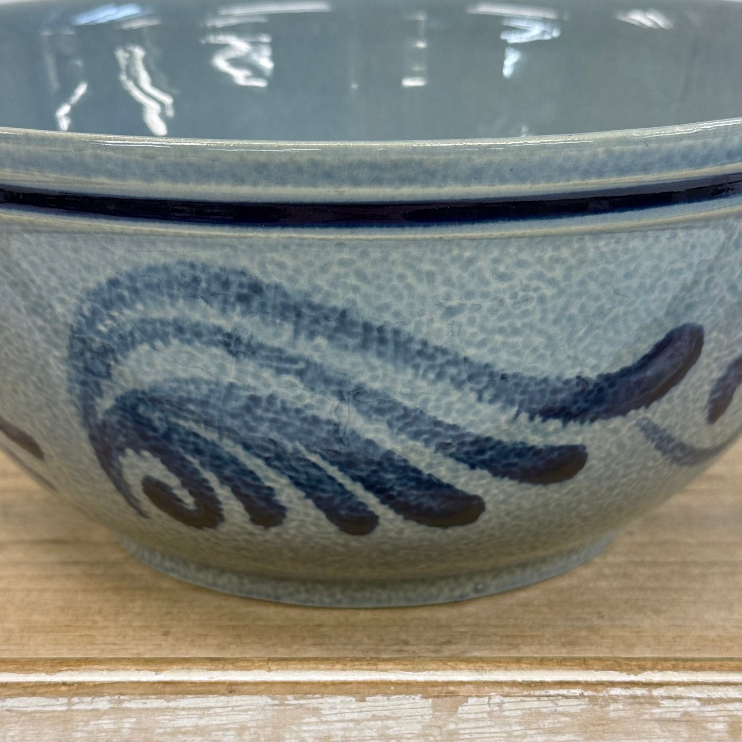 Studio Art Pottery Blue Gray Stoneware Bowl