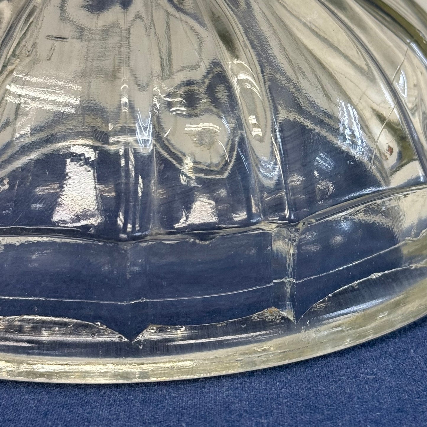 Giant Brand Clear Glass Oil Lamp with Etched Floral Glass Chimney