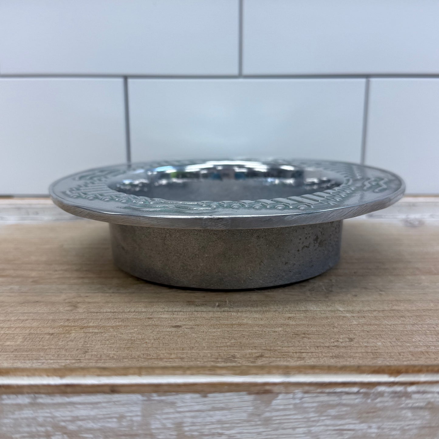 Wilton Armetale Pewter Bottle Coaster Geometric Barware