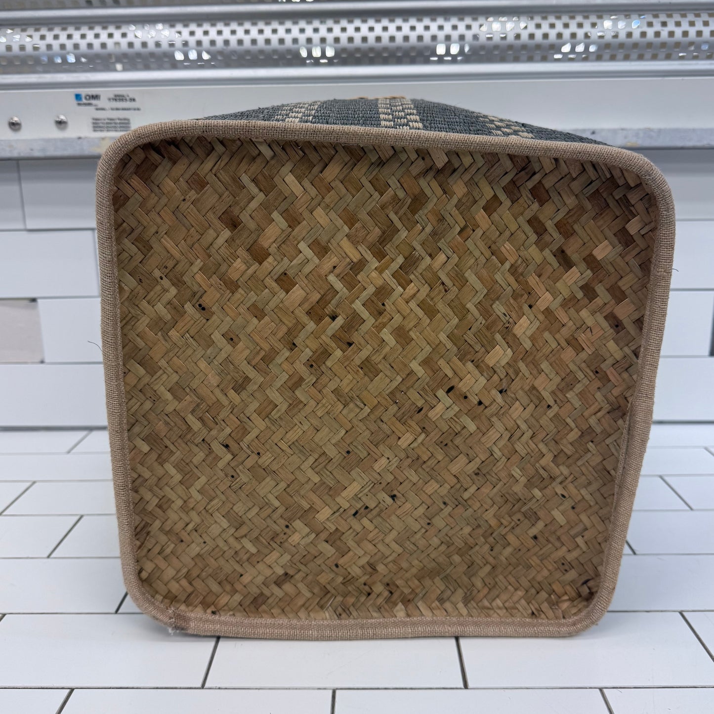Handwoven Palm Leaf Storage Basket with Rope Handles