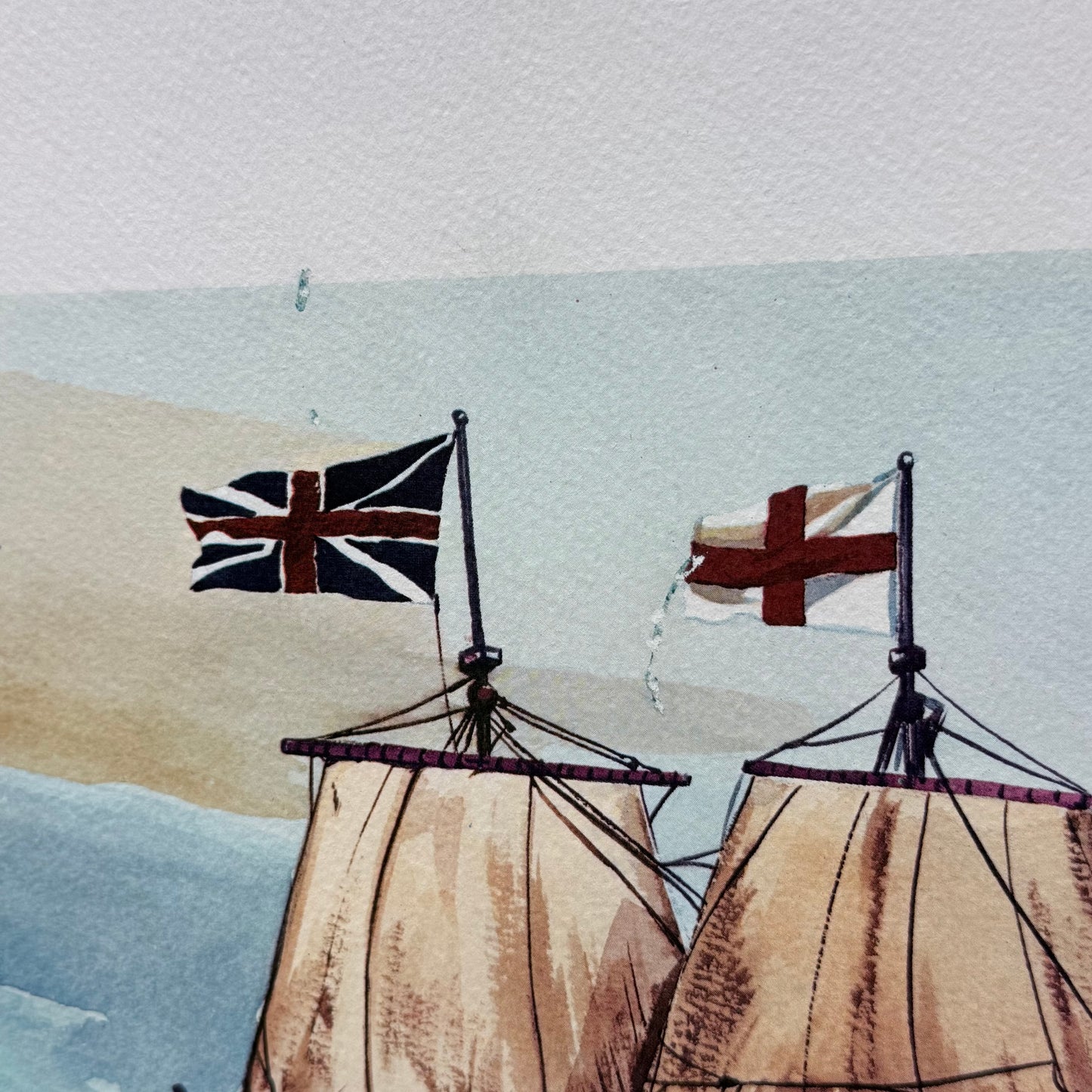 Raul Araluce Three Ships Jamestown 1607 Lithograph