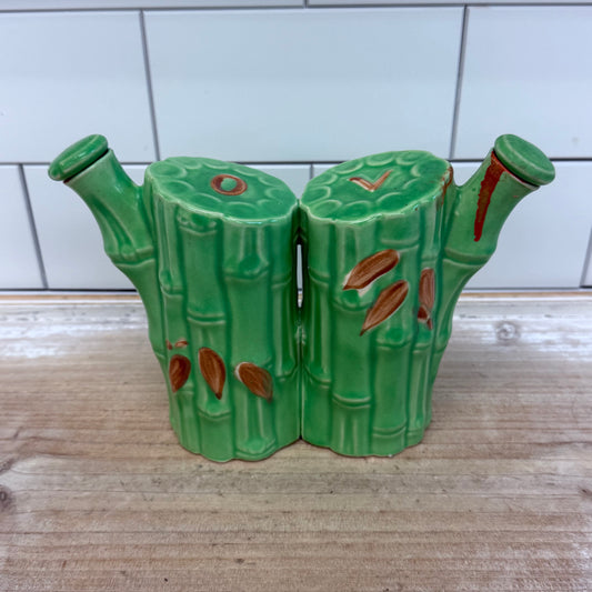 Bamboo Shaped Ceramic Oil & Vinegar Cruet