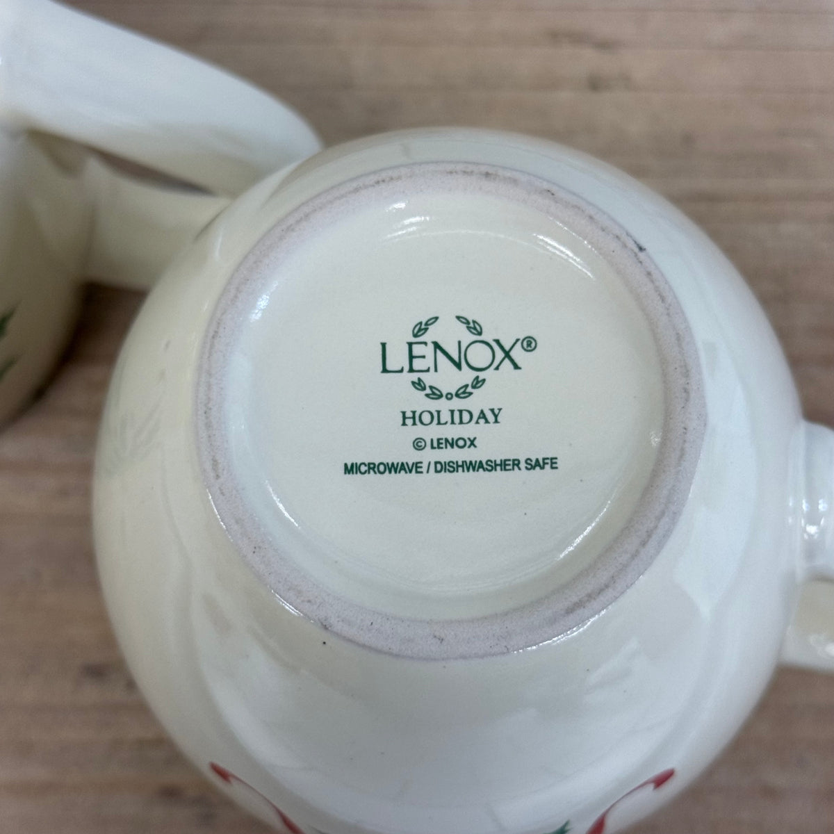 Lenox Holiday Holly Berry Cocoa Mugs Set of 2
