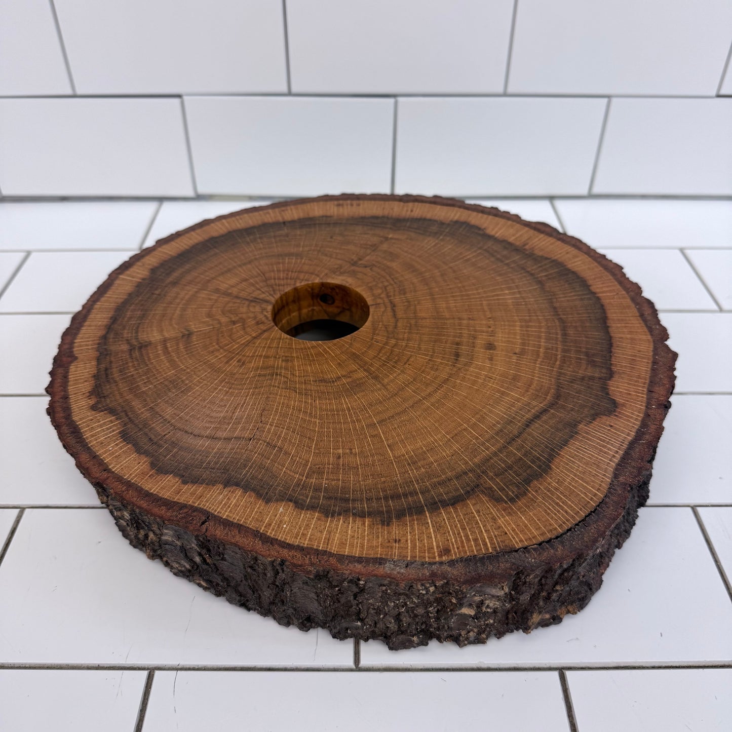 Live Edge Wood Slab Candle Holder Rustic Centerpiece