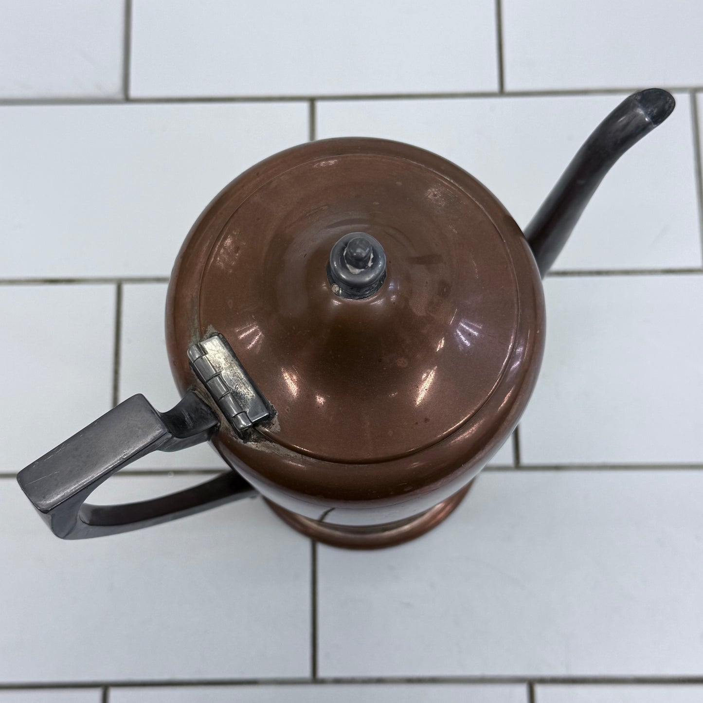 Taber & Tibbits Copper Silver plate Coffee Pot 1920s