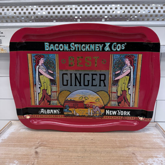 Bacon Stickney Best Ginger Advertising Tray 1970s
