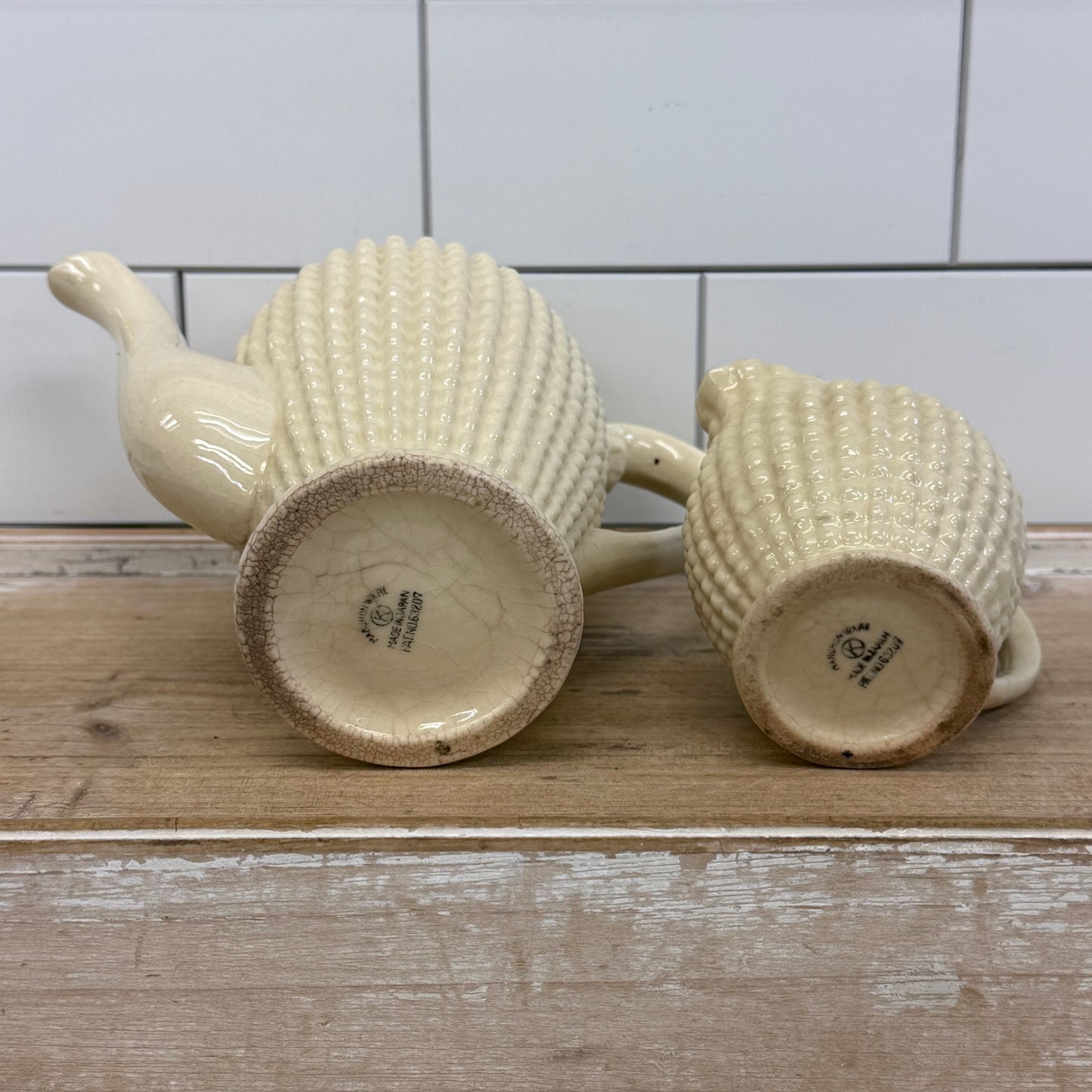 Maruhon Ware Hobnail Coffee Pot & Creamer Set 1950s