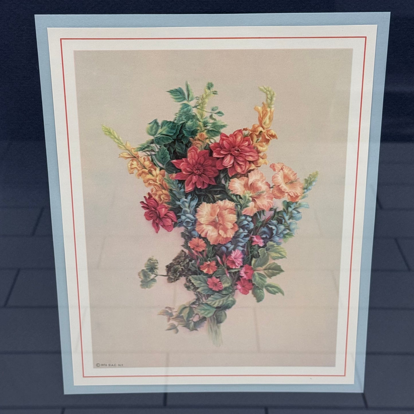 Floral Bouquet Peter Bianchi Lithograph Set of 2 Vintage 1976