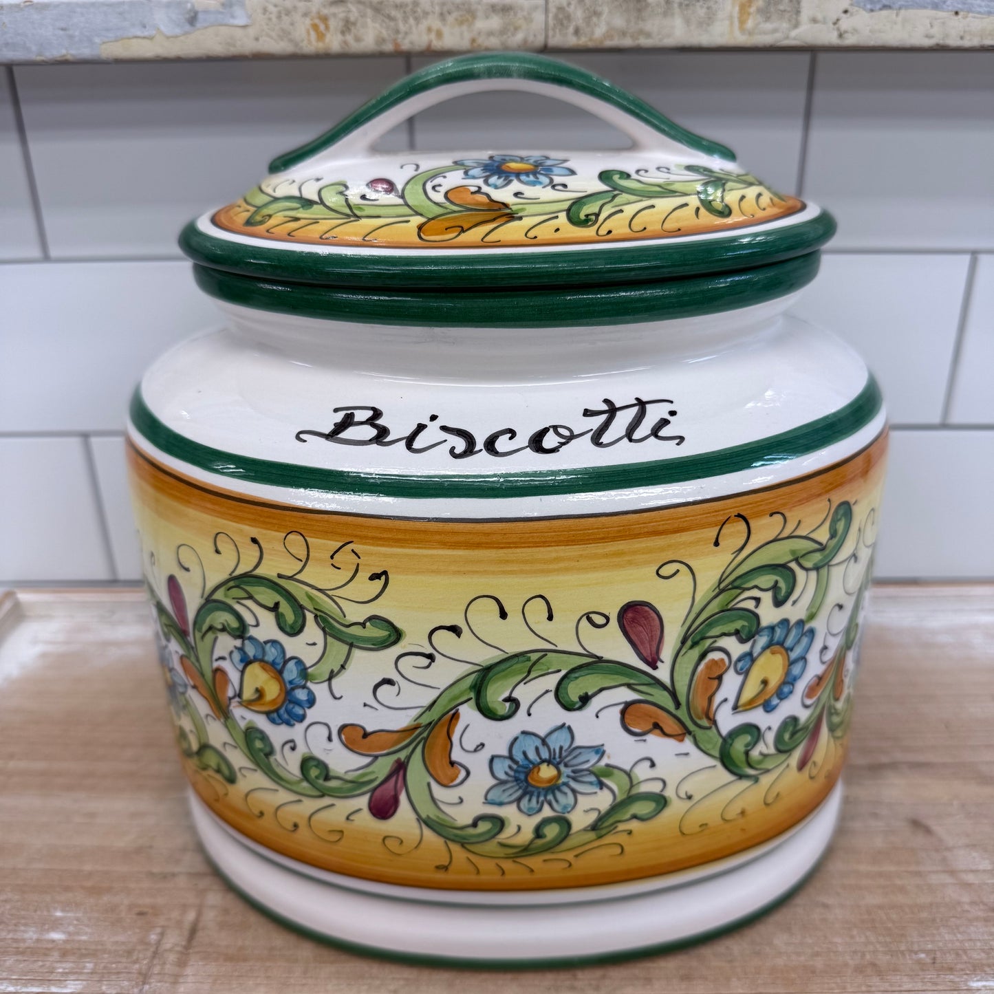 Ceramiche Casola Positano Italy Biscotti Cookie Jar