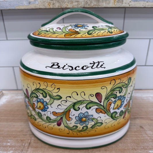 Ceramiche Casola Positano Italy Biscotti Cookie Jar