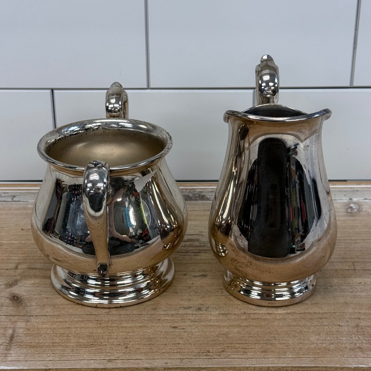Reed & Barton Jamestown Silverplate Sugar & Creamer Set