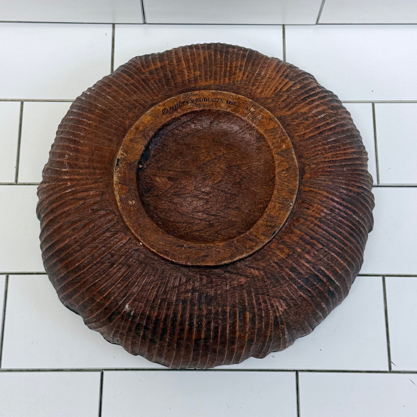 Syroco Wood Composite Flower Bowl 1946 Decor