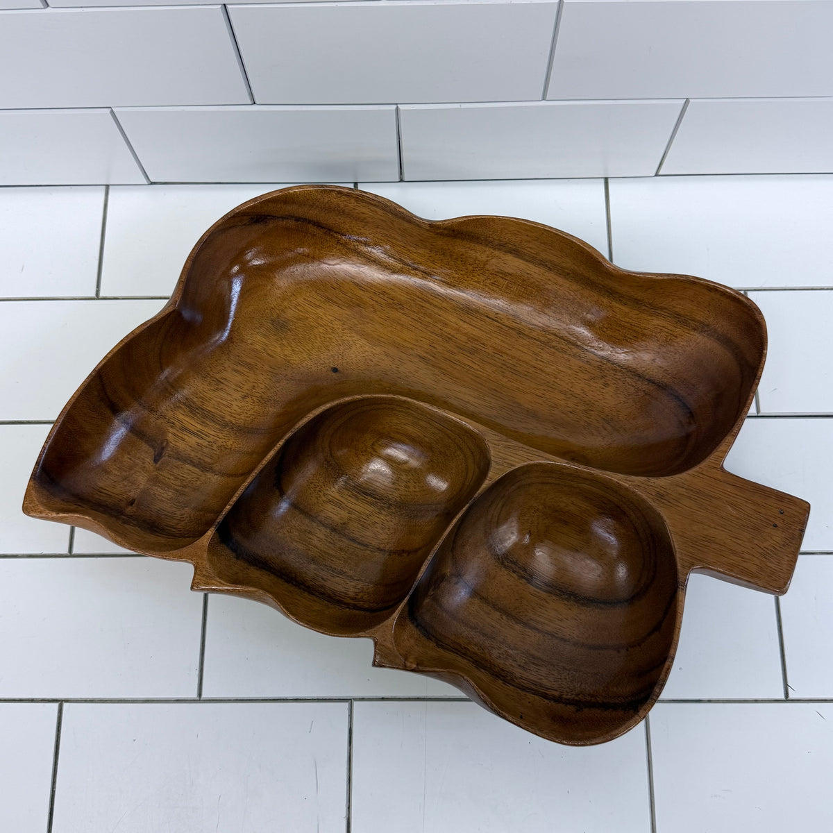 Monkey Pod Wood Divided Serving Tray