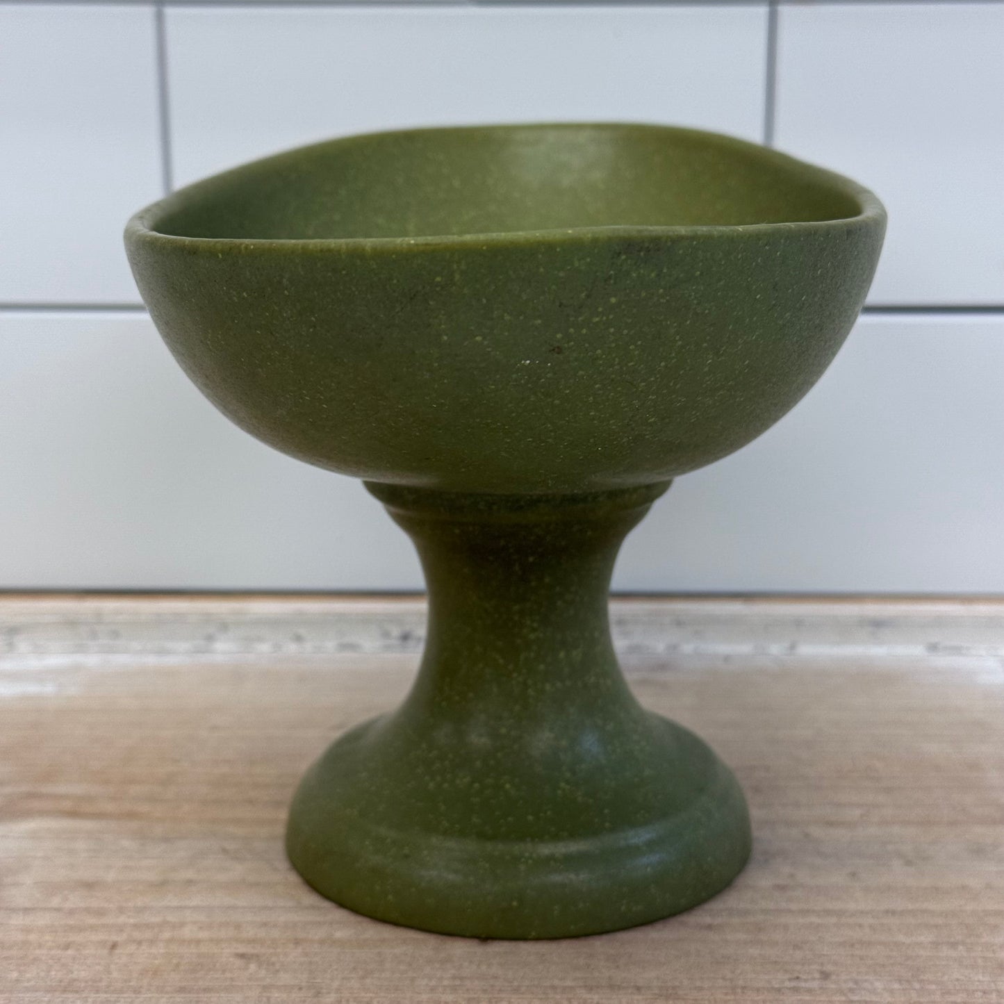 Speckled Pedestal Vase, Ceramic