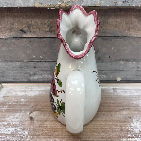 Majolica Style Rooster Pitcher