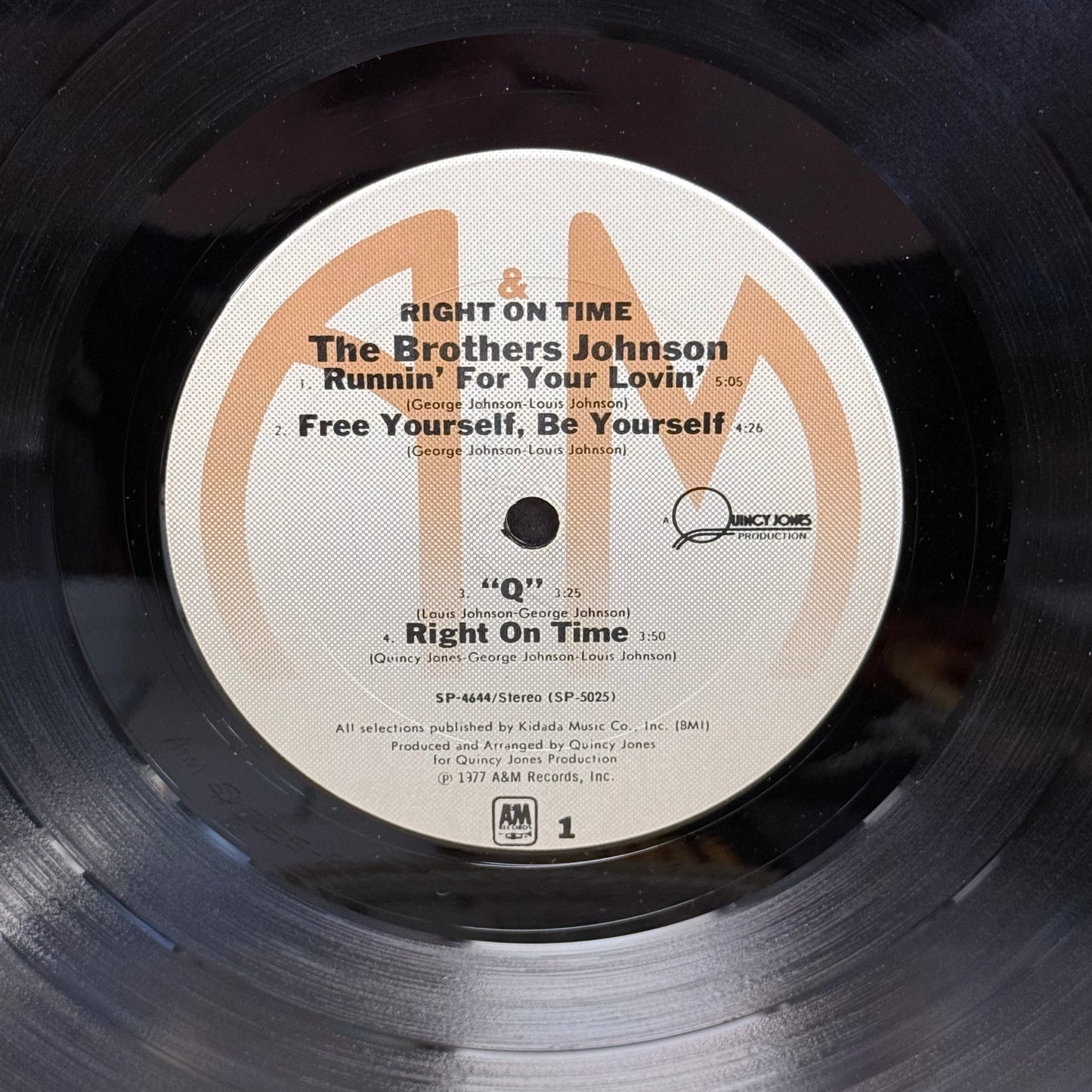 The Brothers Johnson Right on Time Vinyl Record 1977 #SP-4644