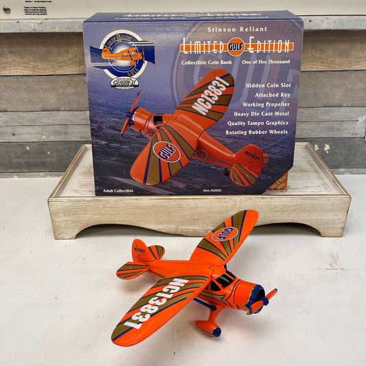 Gearbox Limited Edition Gulf Stinson Reliant Die Cast Coin Bank, 1997