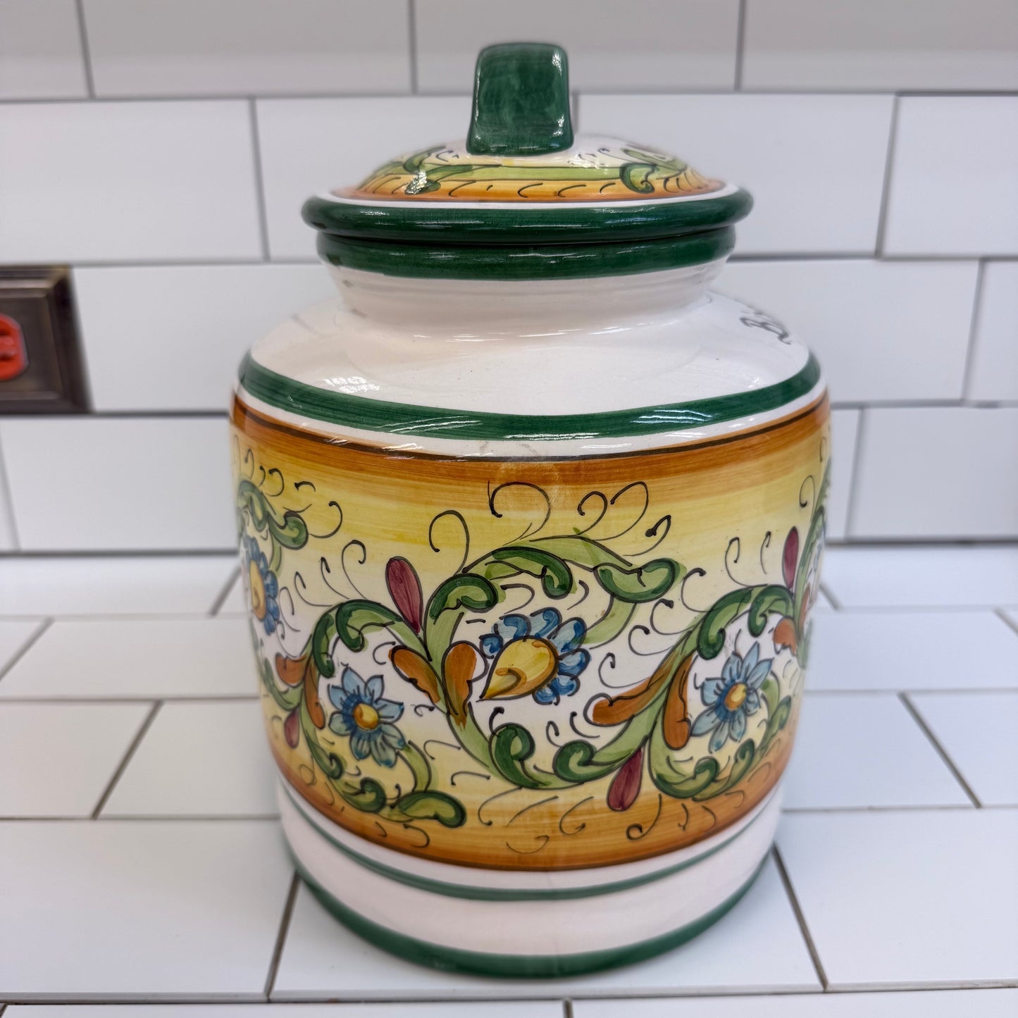 Ceramiche Casola Positano Italy Biscotti Cookie Jar