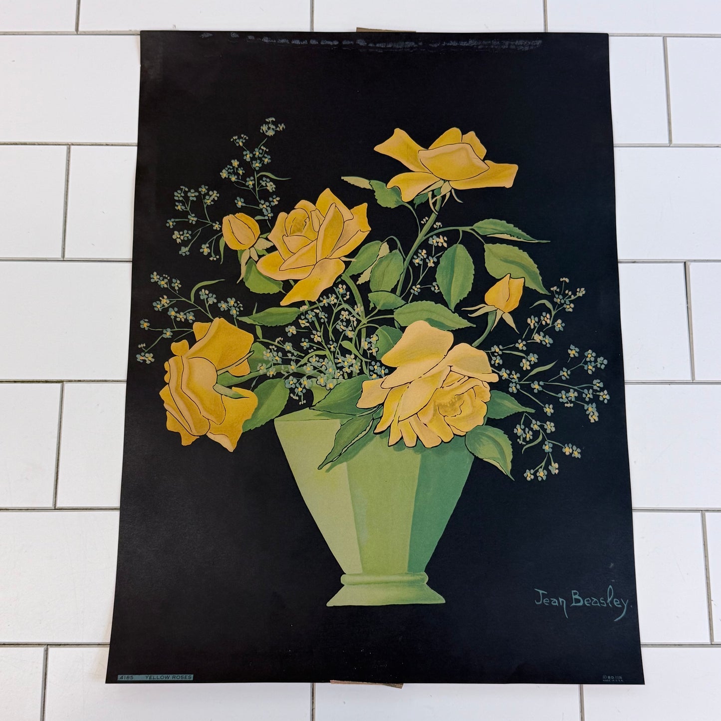 Jean Beasley Yellow Roses Lithograph, 1936