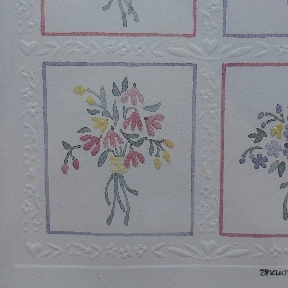 Shawn Mory McMillion Embossed Floral Print 1980s