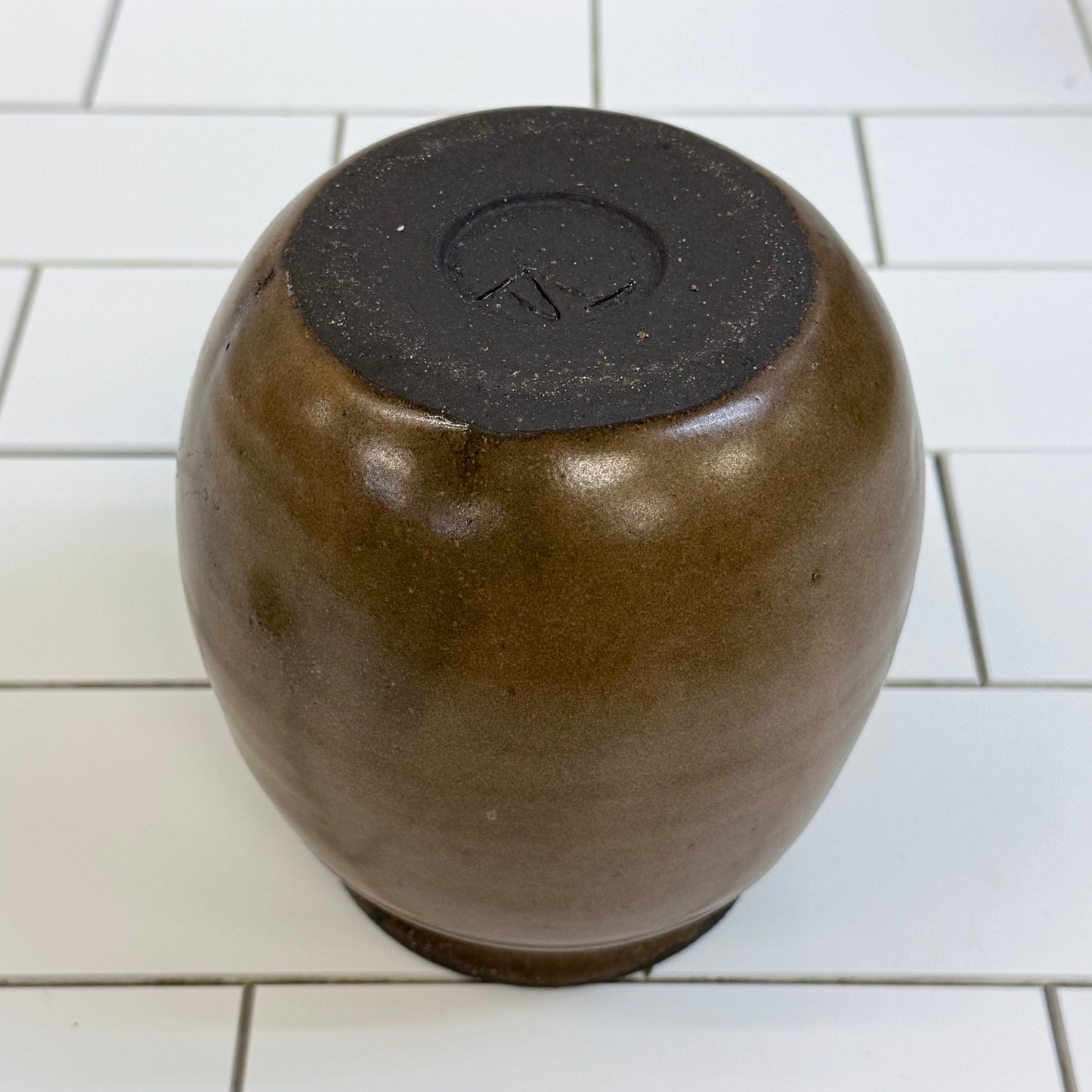 Studio Art Pottery Stoneware Lidded Jar Handmade Signed