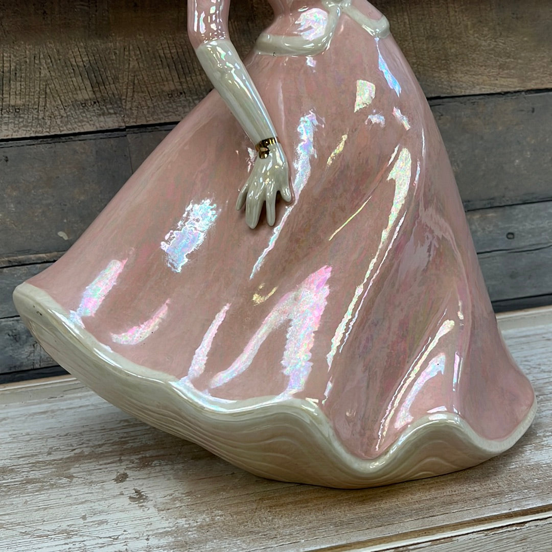 Holland Mold Lady in Pink Figurine 15", 1950s