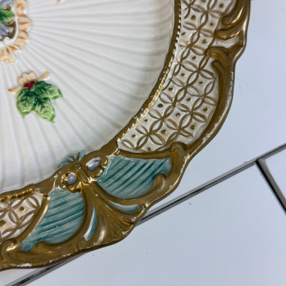 Fitz and Floyd Florentine Christmas Canapé Plates Set of 2