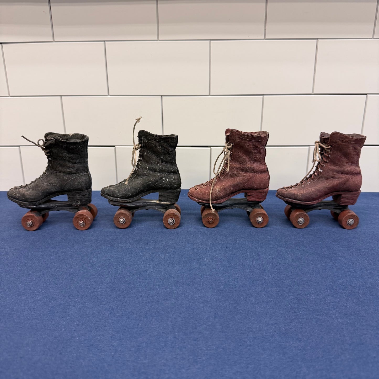 Vintage Roller Skate Figurines Set of 7 Resin Retro Rink Decor