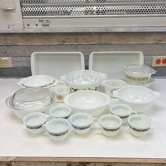 Vintage Pyrex Flameware, Milk Glass etc. Selection