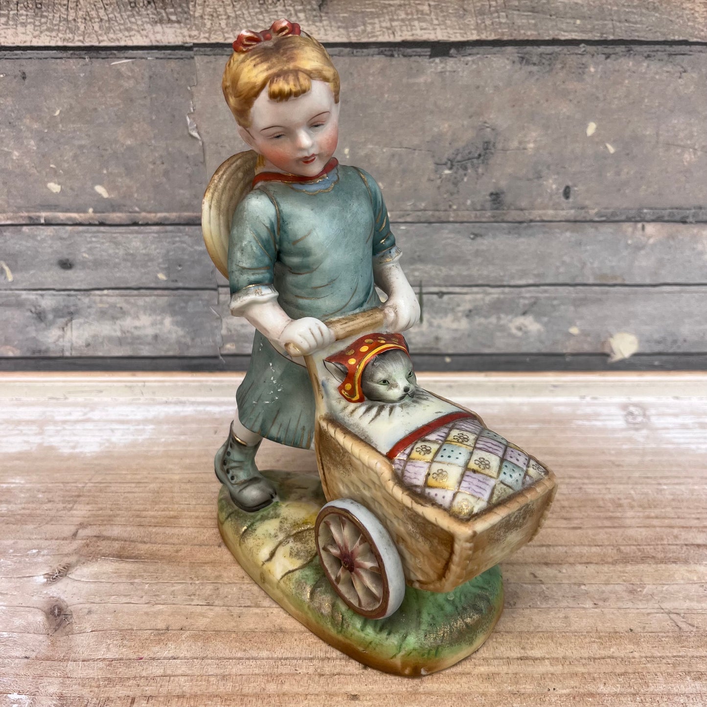 Shafford Girl with Cat in Stroller Figurine