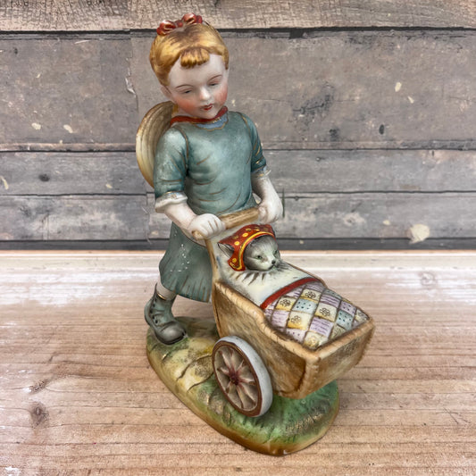 Shafford Girl with Cat in Stroller Figurine