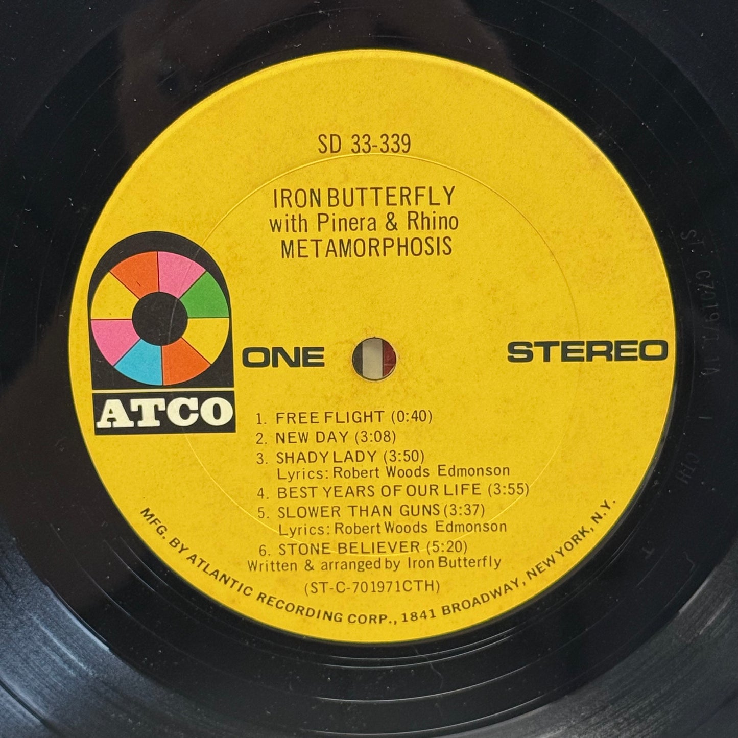 Iron Butterfly Metamorphosis Vinyl Record 1970 #SD-33-339