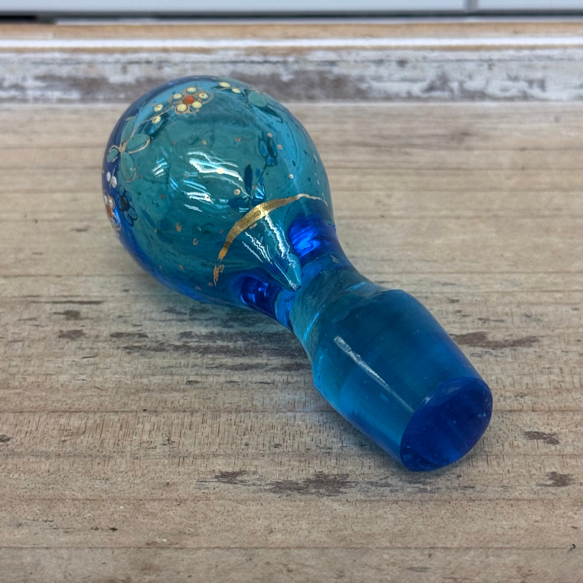 Theresienthal Enameled Glass Decanter c1890