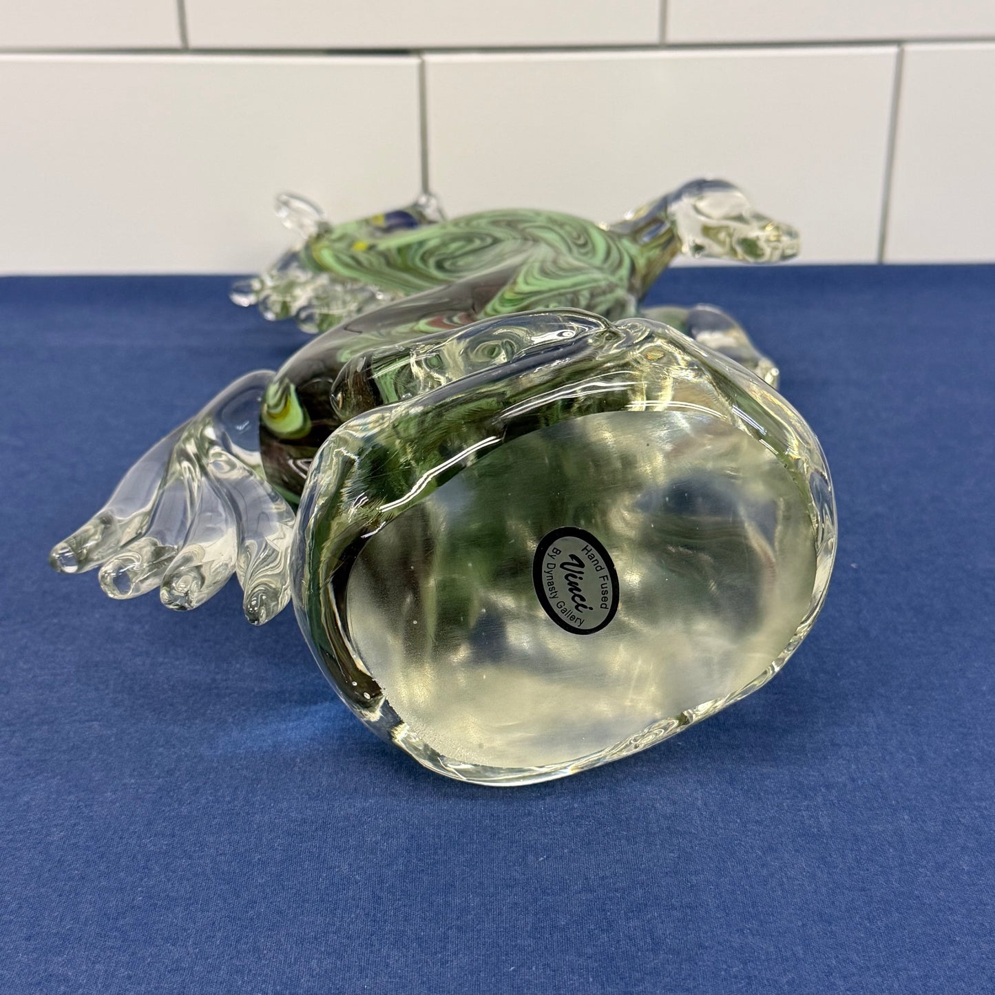 Dynasty Gallery Murano Style Rearing Horse Glass Sculpture 1990s