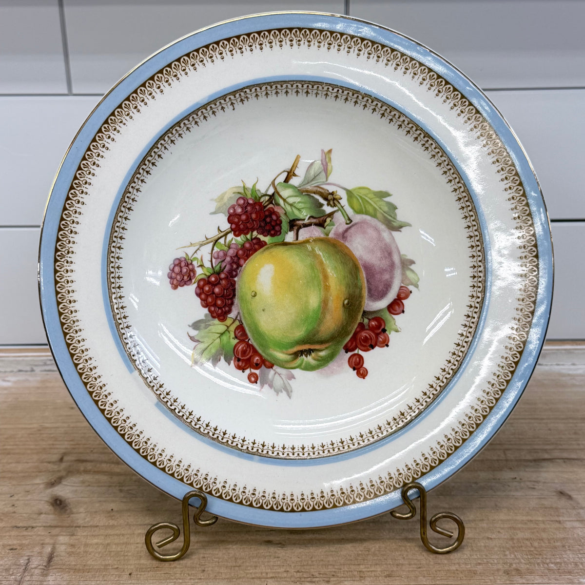 Crown Ducal Fruit Plates Set of 3 Vintage English Pottery 1940s