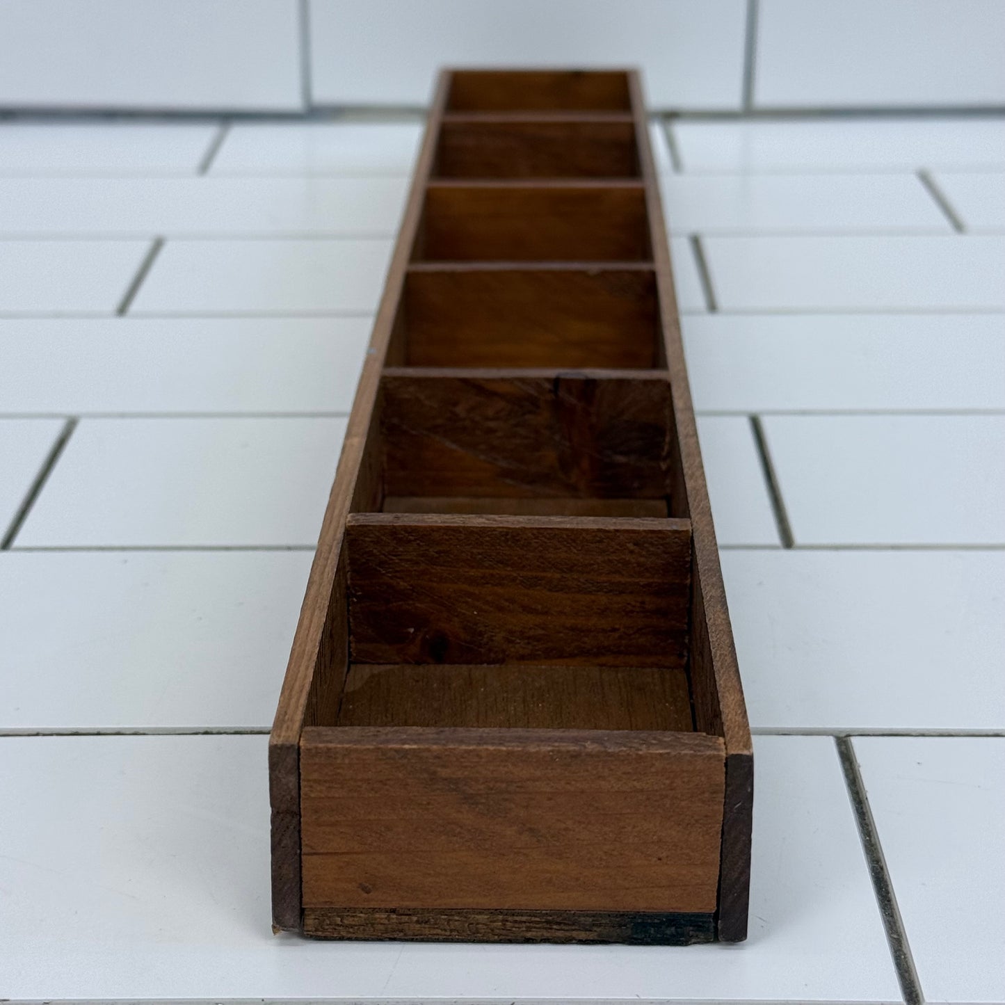 Handcrafted Yardstick Wall Shelf Wooden Miniature Display Rack