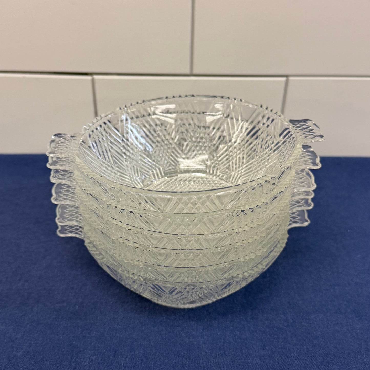 Hazel Atlas Berry Bowls Starlight, Glass Set of 6