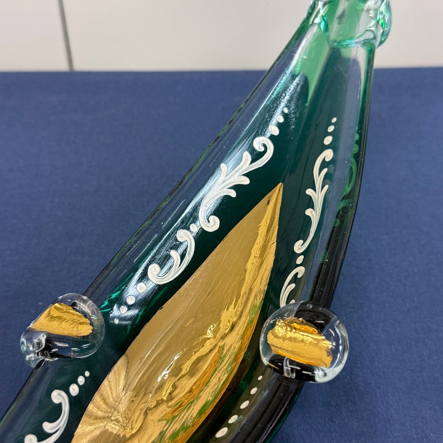 Murano Style Venetian Gondola Art Glass Centerpiece Bowl