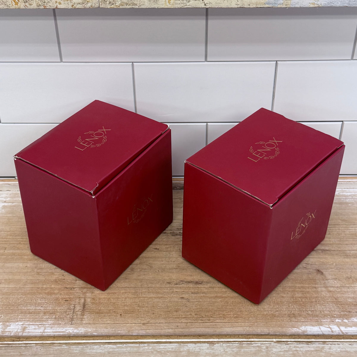 Lenox Holiday Holly Berry Cocoa Mugs Set of 2