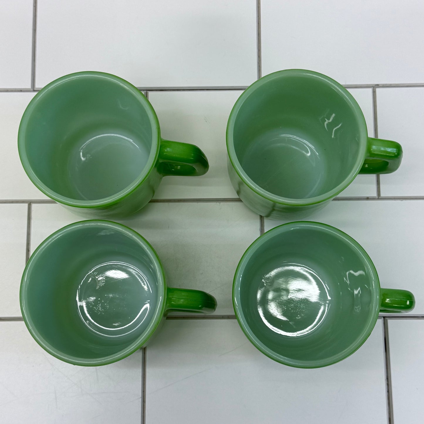 Fire King Mugs, Stackable Glass Set of 4