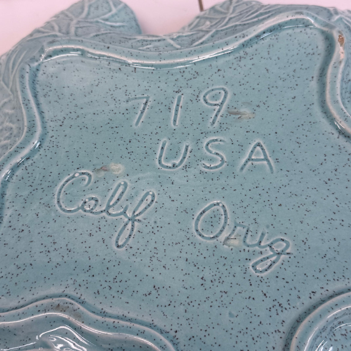California Originals Turquoise Leaf Bowls Set of 3 Vintage 1960s