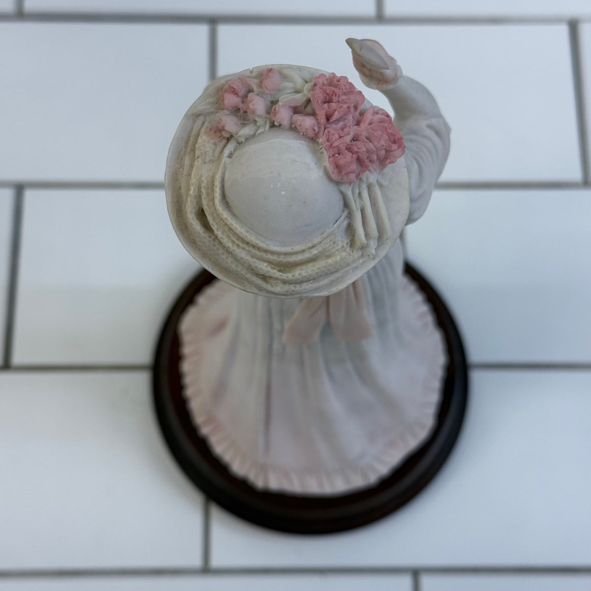 Vintage Edwardian Lady Porcelain Figurine with Mirror 10”