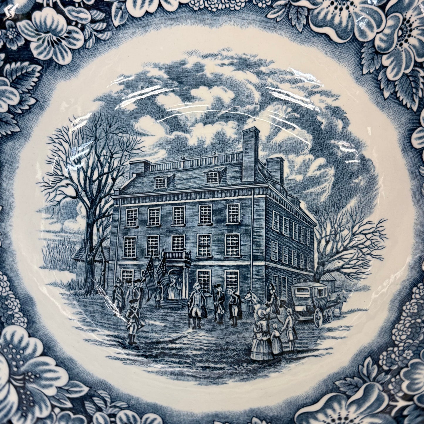Liberty Blue Fraunces Tavern Serving Bowls Set of 3 Ironstone
