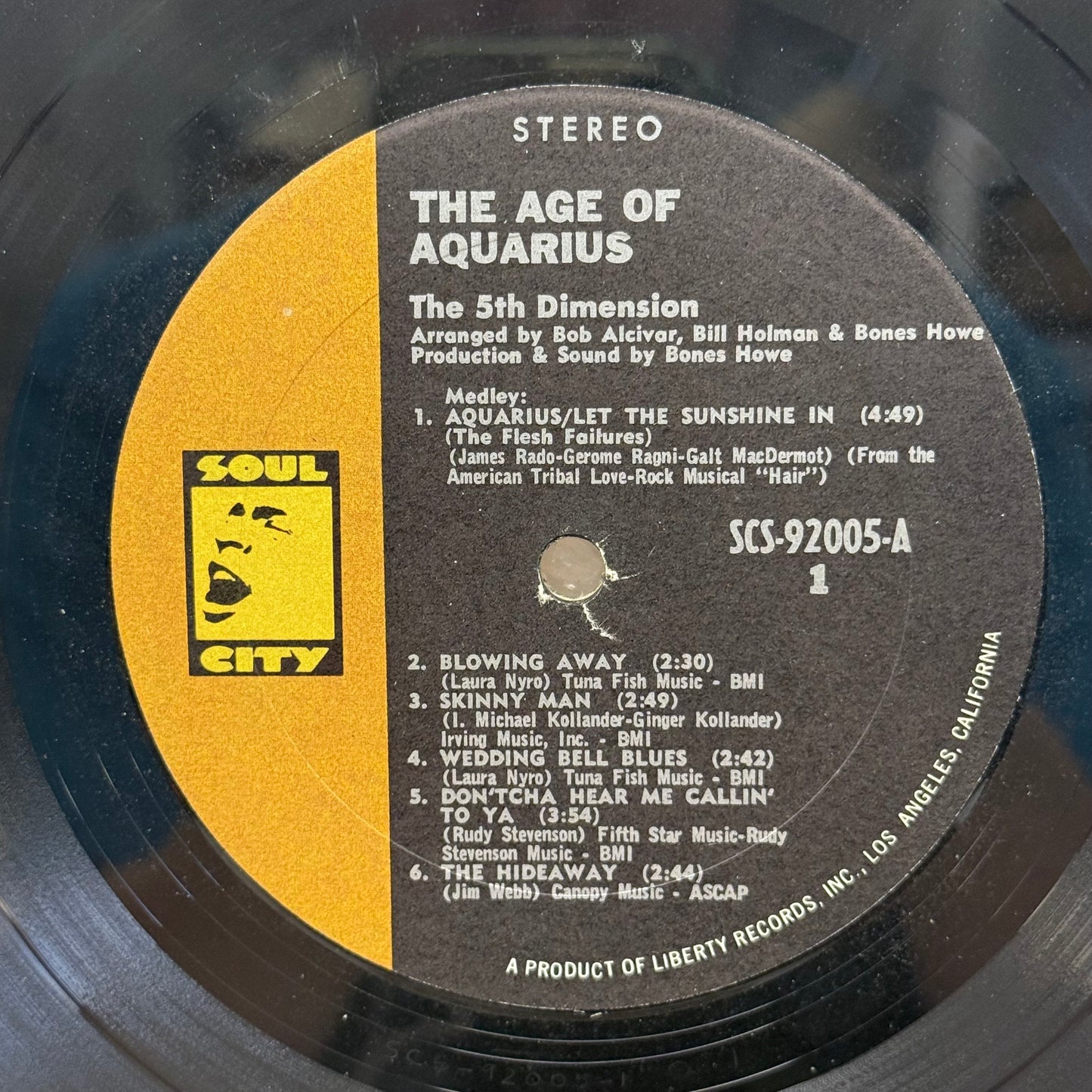The 5th Dimension The Age of Aquarius Vinyl Record LP 1969 #SCS-92005